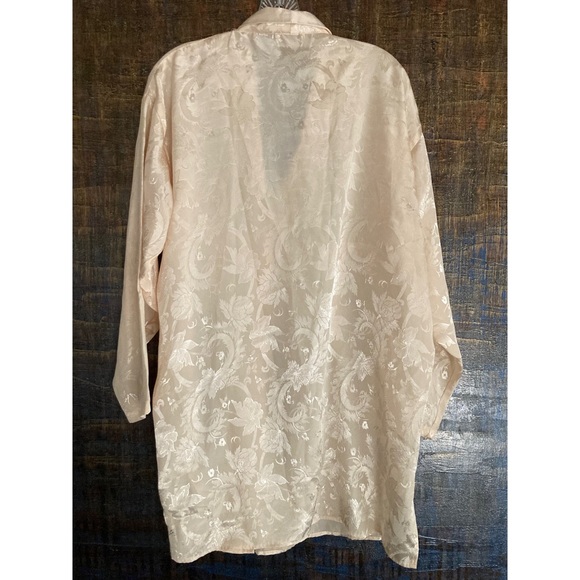 Vintage Victorias Secret Gold Label Jacquard Satin Sleep Shirt Gown M/L - Picture 3 of 8